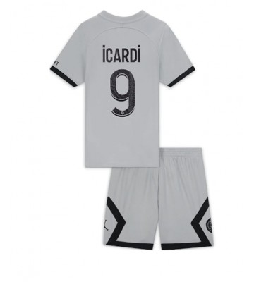 Paris Saint-Germain Mauro Icardi #9 Bortedraktsett Barn 2022-23 Kortermet (+ Korte bukser)